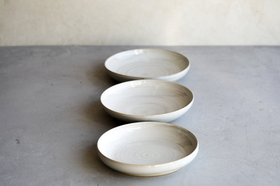 White shallow bowl