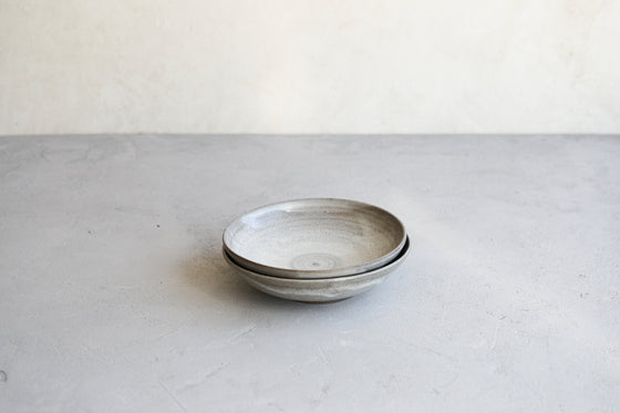 Gray shallow bowl