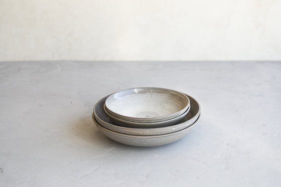 Gray shallow bowl