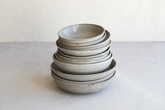 Gray shallow bowl