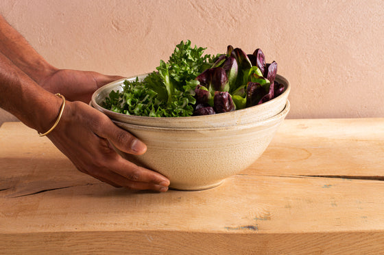 Deep beige salad bowl