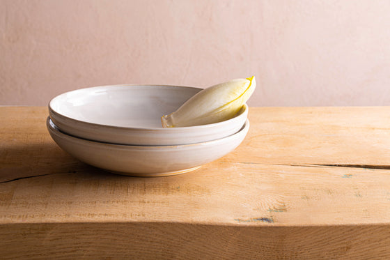 White shallow bowl